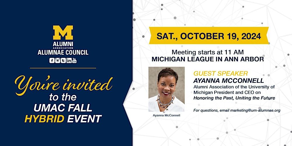 University of Michigan Alumnae Council Fall 2024 Program and Business Mtg