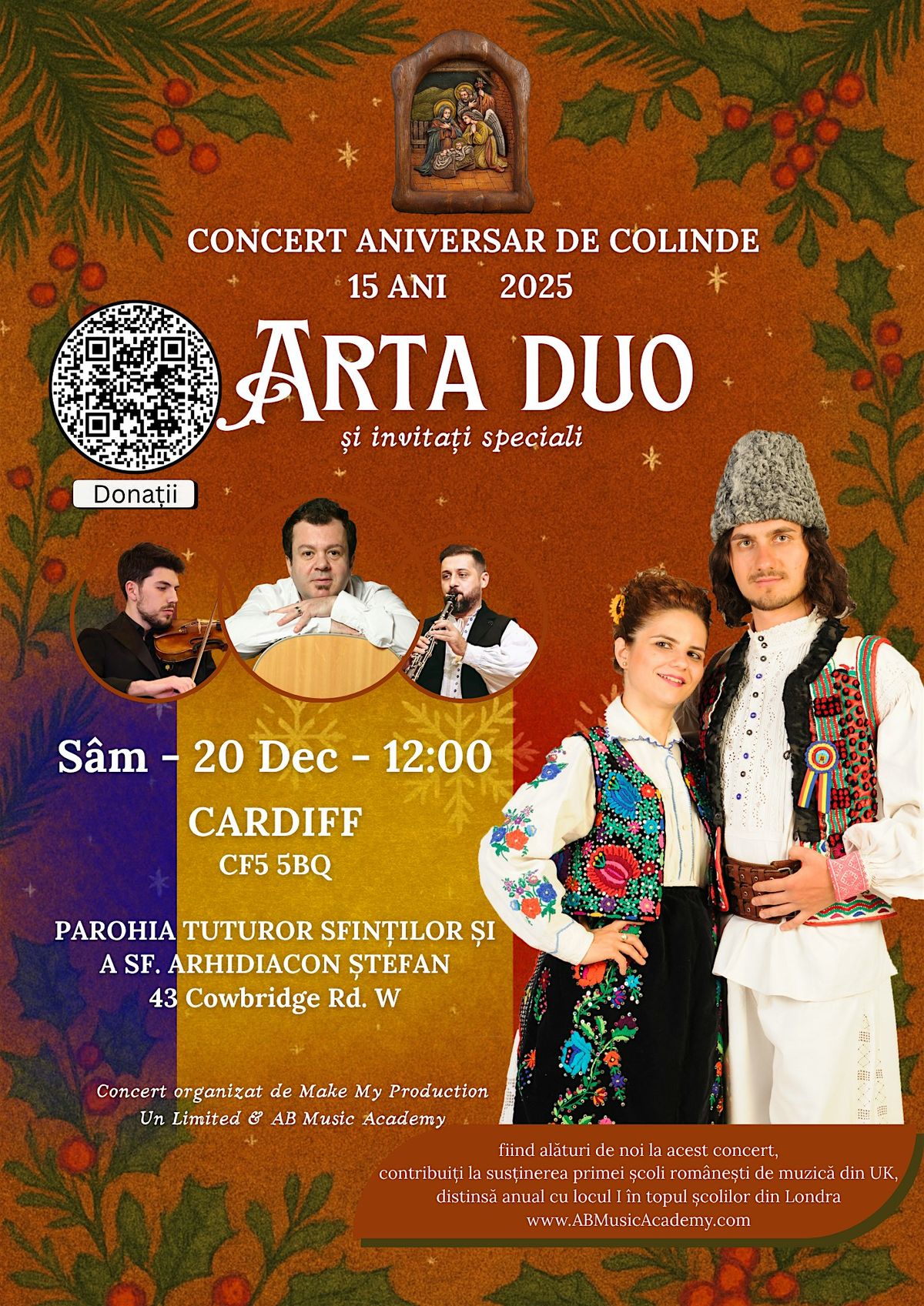 * CARDIFF * Concert Aniversar de Colinde Arta Duo 15 Ani +Drago\u0219 Mo\u0219tenescu