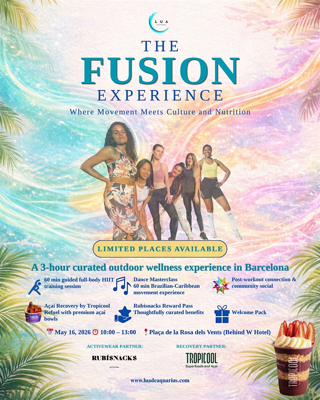 Fusion Experience Barcelona | Outdoor Wellness, Dance & A\u00e7a\u00ed by the Sea