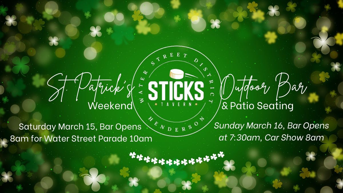 Outdoor Bar for St Patrick's Day Parade & Car Show at Sticks Tavern on Water Street