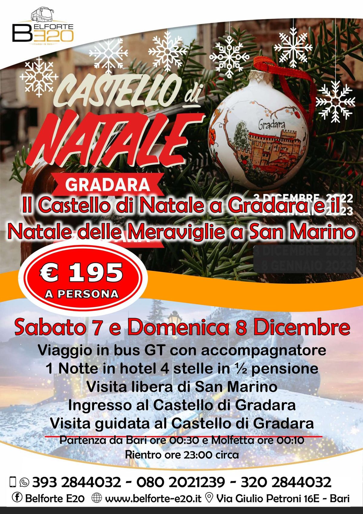  Il Natale delle Meraviglie a San Marino e Gradara 7 - 8 Dicembre 2024 By BE20