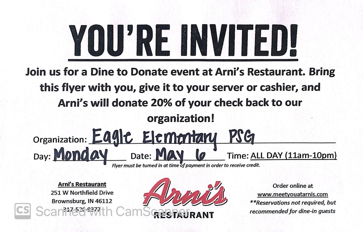 Eagle PSG Dine to Donate @ Arni's
