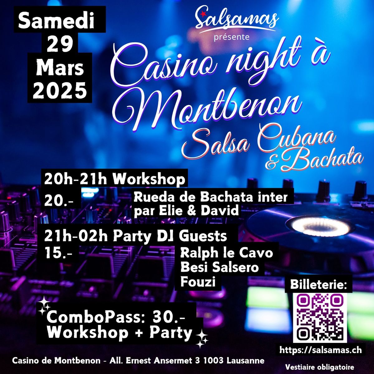 Soir\u00e9e Salsa & Bachata \u00e0 Montbenon Lausanne avec Salsamas