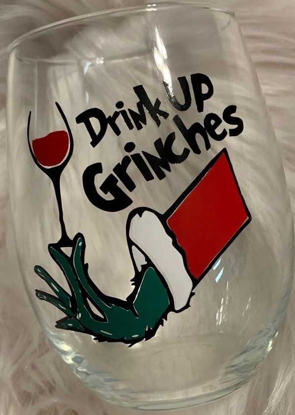 Paint a pair of grinch holiday wine glasses at Baileys in Wareham 