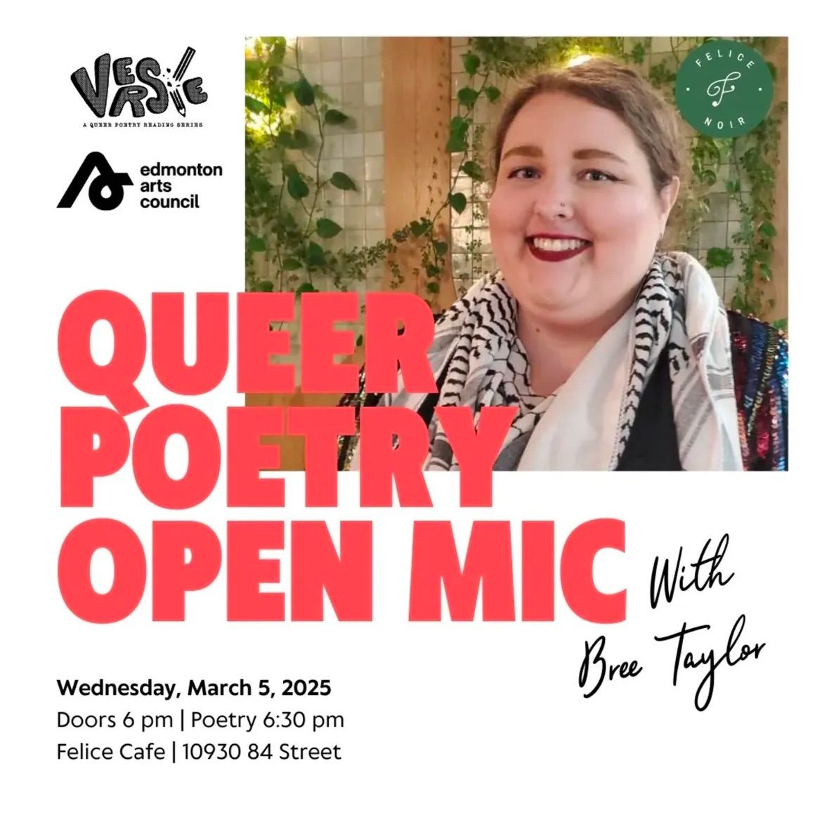 VERS\/E: Queer Poetry Open Mic with Bree Taylor