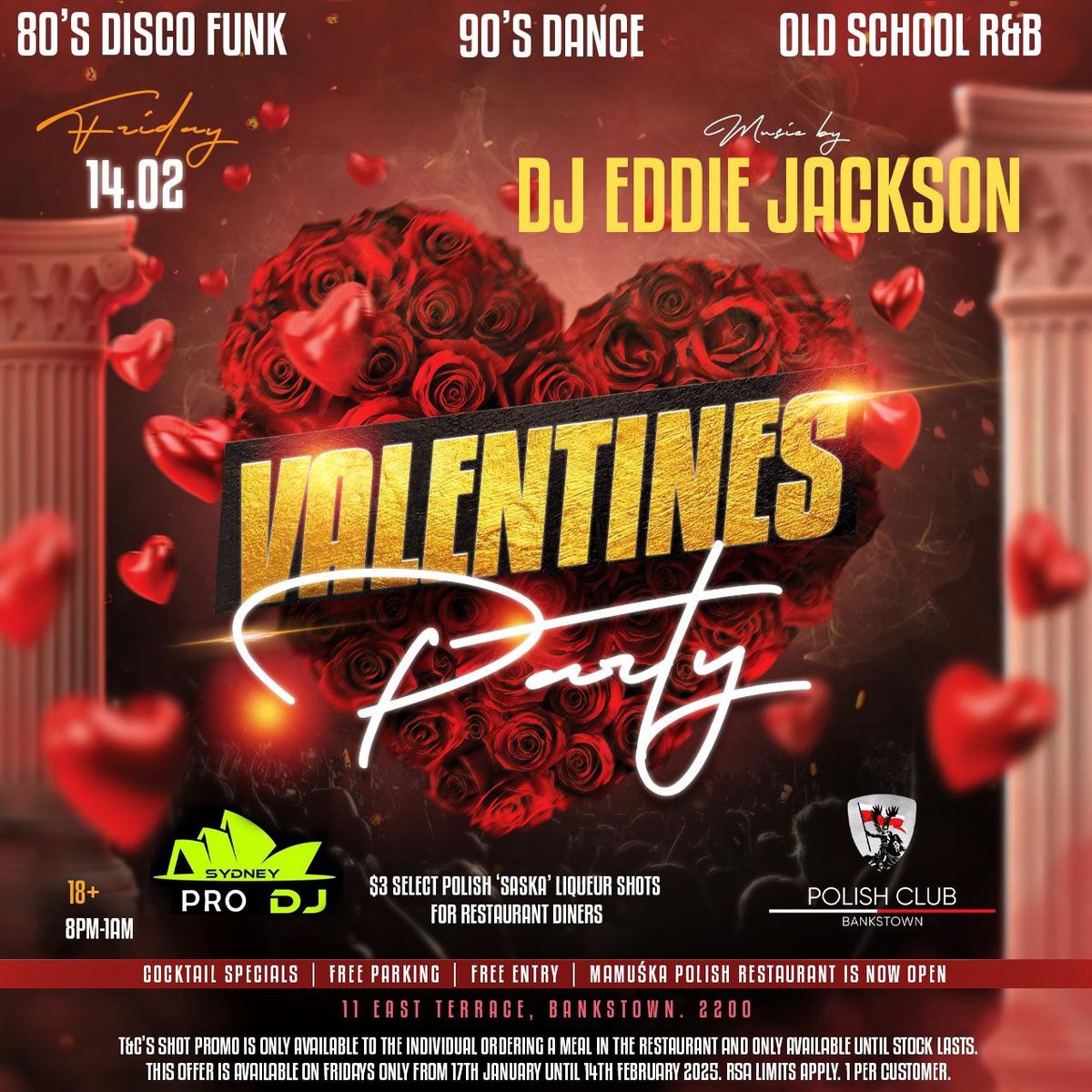  Free Entry \ud83d\udc9dValentines Special\ud83d\udc9d 80's Disco Funk  90\u2019s Dance Old School RnB ft. DJ Eddie Jackson 