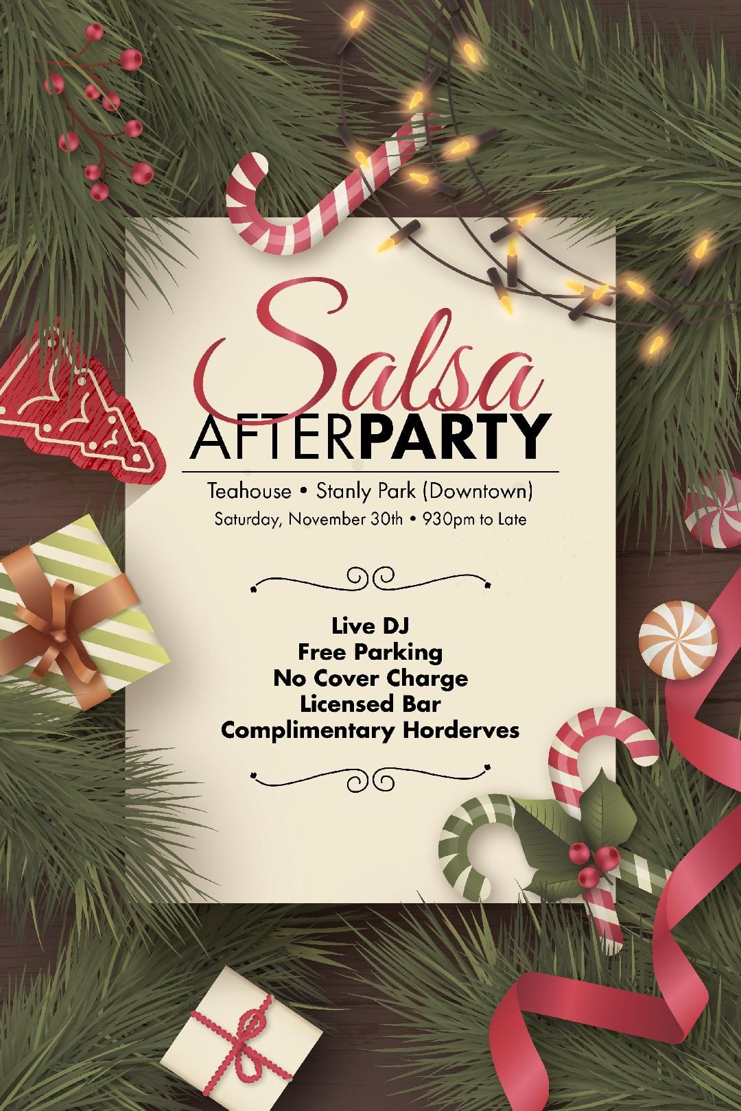 Open House Christmas Salsa Party at the Teahouse in Stanley Park