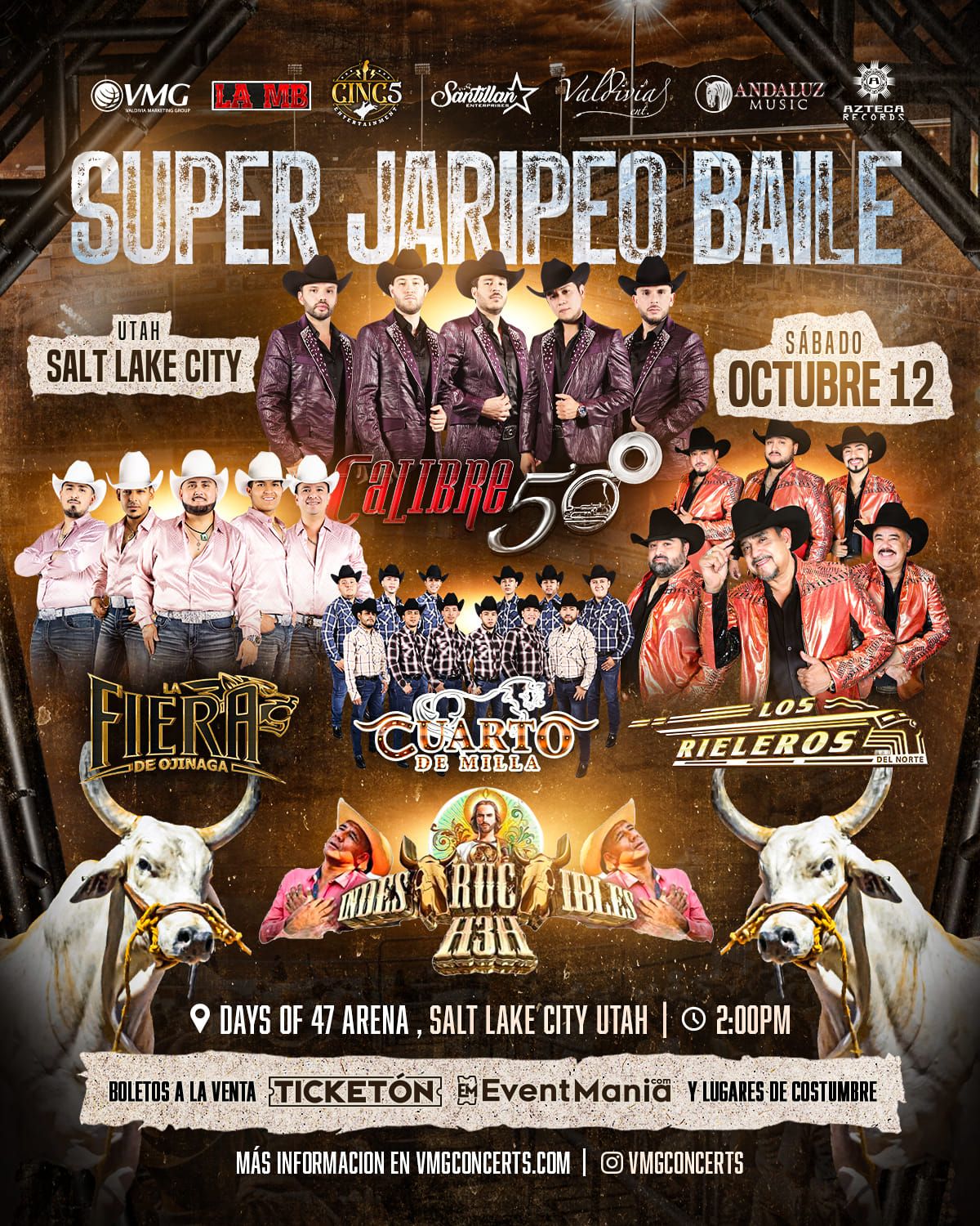 EL \u00daLTIMO JARIPEO BAILE DEL A\u00d1O CALIBRE 50 LOS RIELEROS LA FIERA CUARTO DE MILLA 