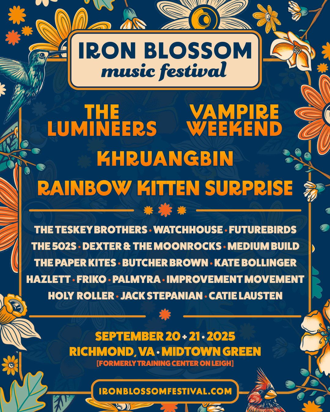 Iron Blossom Music Festival: The Lumineers  Vampire Weekend & Khruangbin - 2 Day Pass