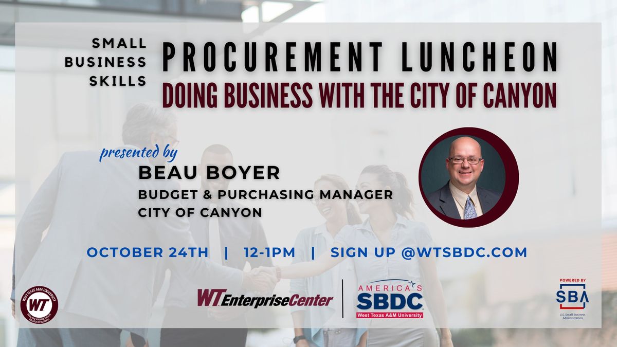 Procurement Luncheon: Doing Business with the City of Canyon