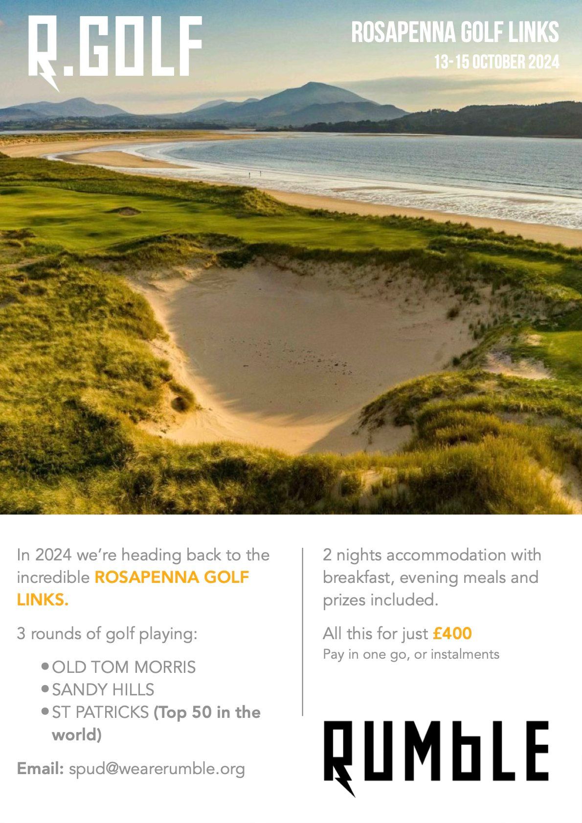 R.GOLF returns to ROSAPENNA GOLF LINKS 