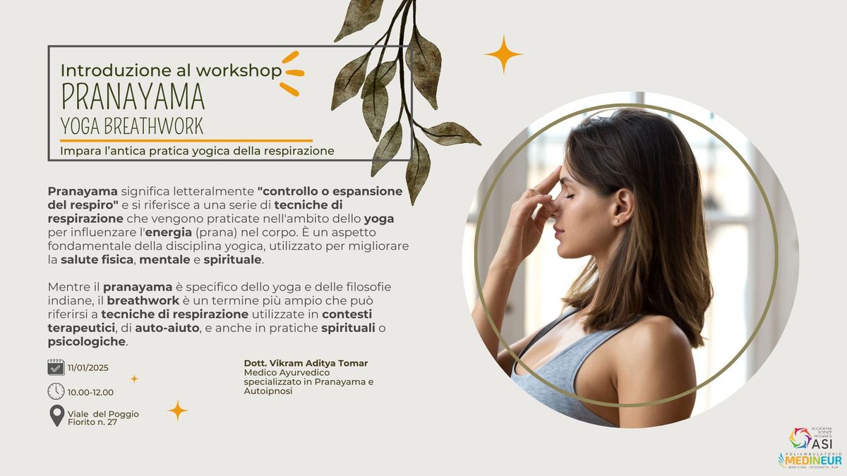 Presentazione gratuita Workshop "PRANAYAMA - YOGA BREATHWORK"