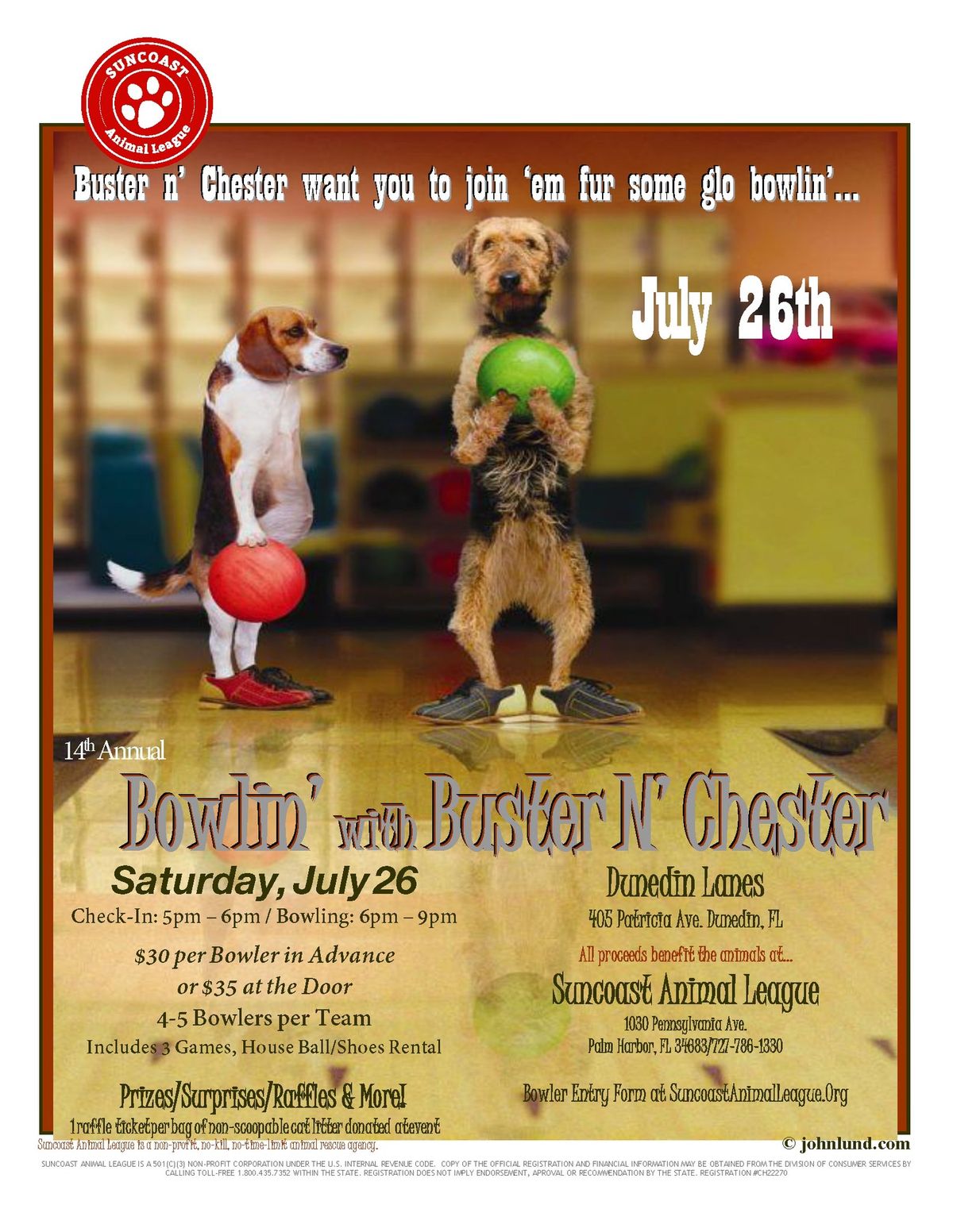 14th Annual Bowlin\u2019 with Buster N\u2019 Chester Event!