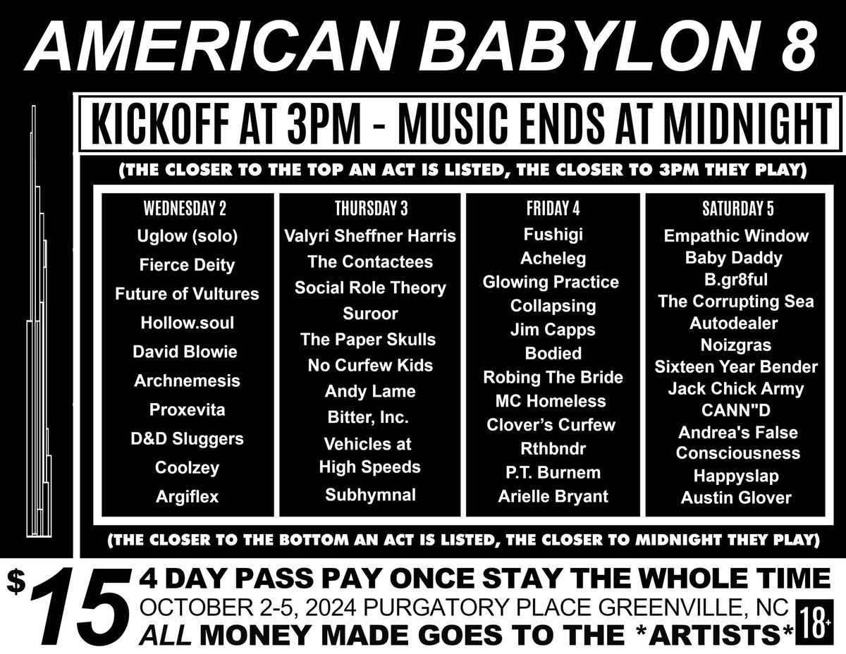 AMERICAN BABYLON 8! at PURGATORY PLACE