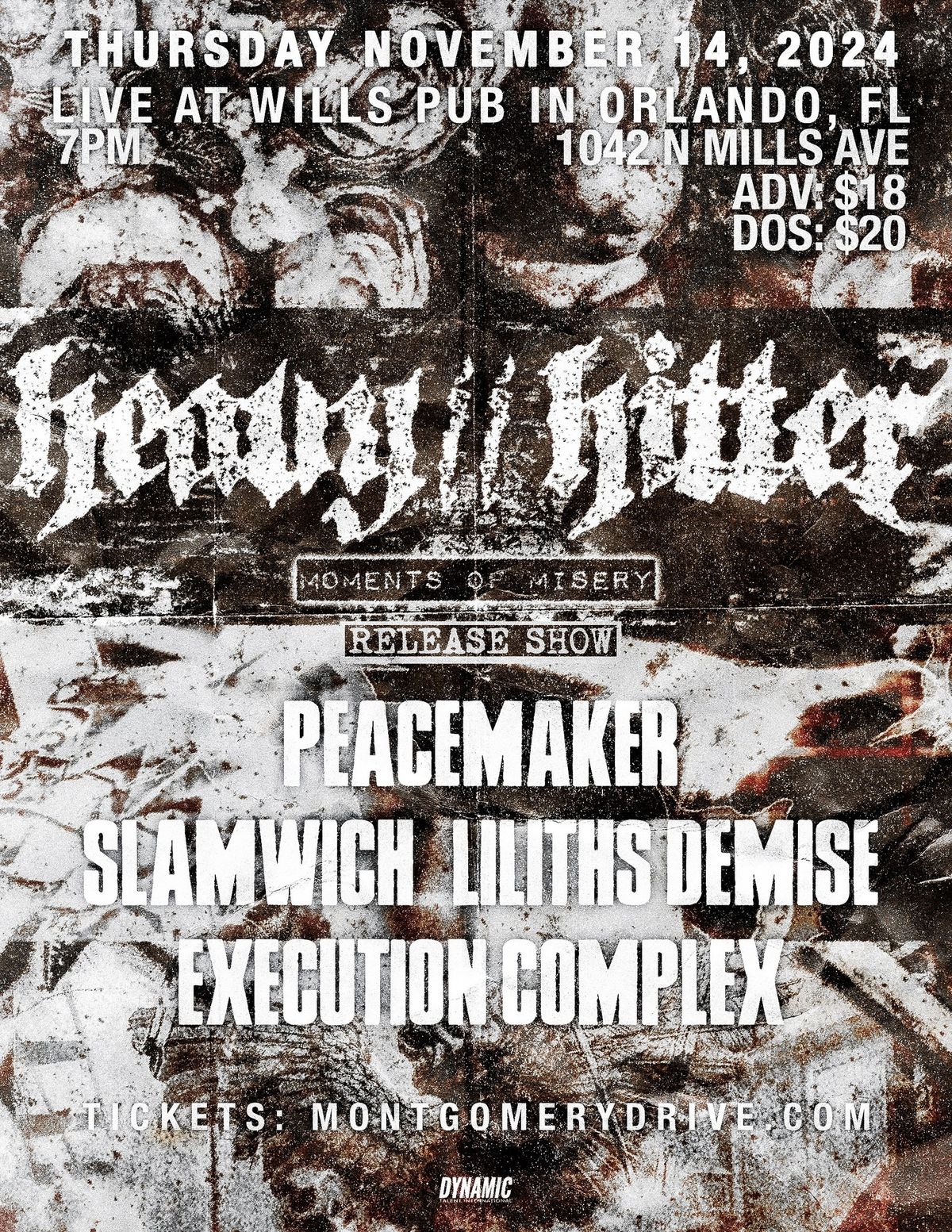 Heavy\/\/Hitter \u201cMoments of Misery" EP Release Show with Special Guests at Will\u2019s Pub - Orlando, FL