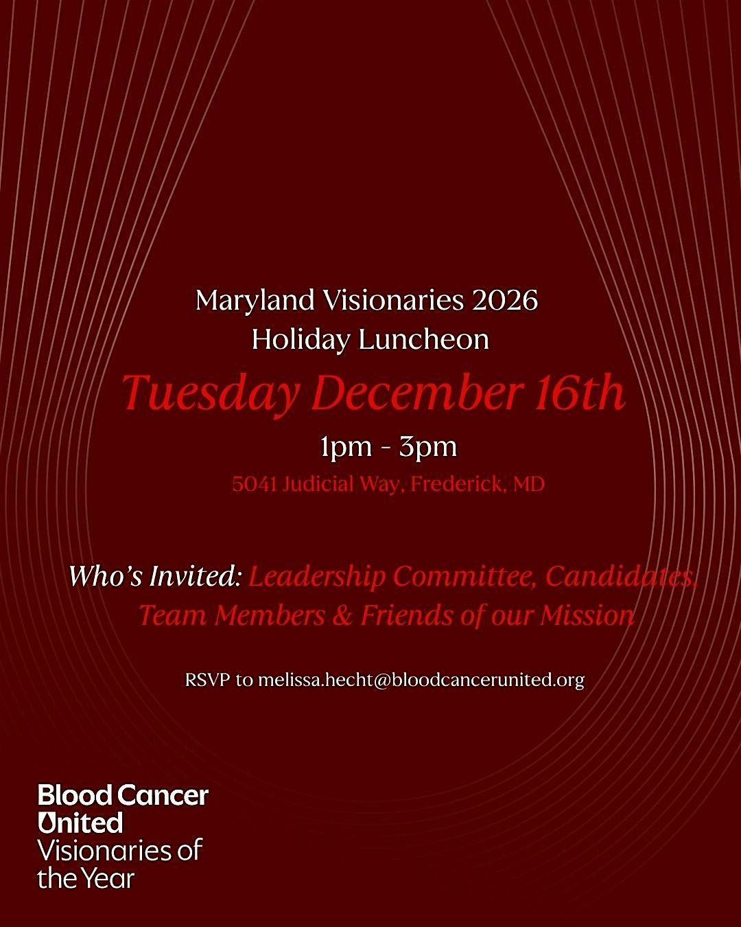 Blood Cancer United Maryland Visionaries 2026 Holiday Lunch