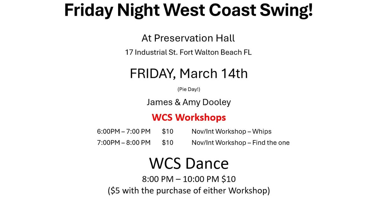 Friday Night West Coast Swing!