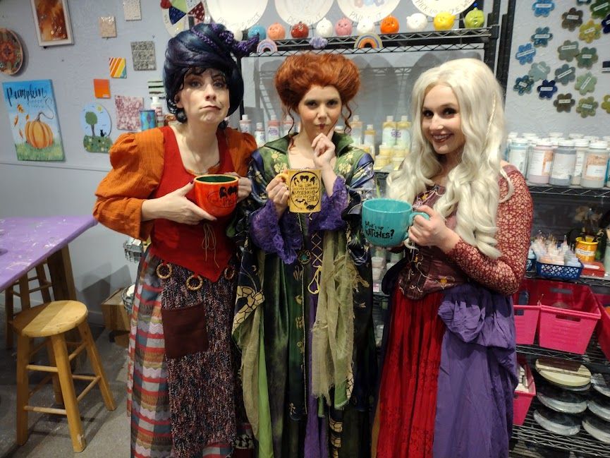 Sanderson Sisters Meet and Paint at KILN CREATIONS