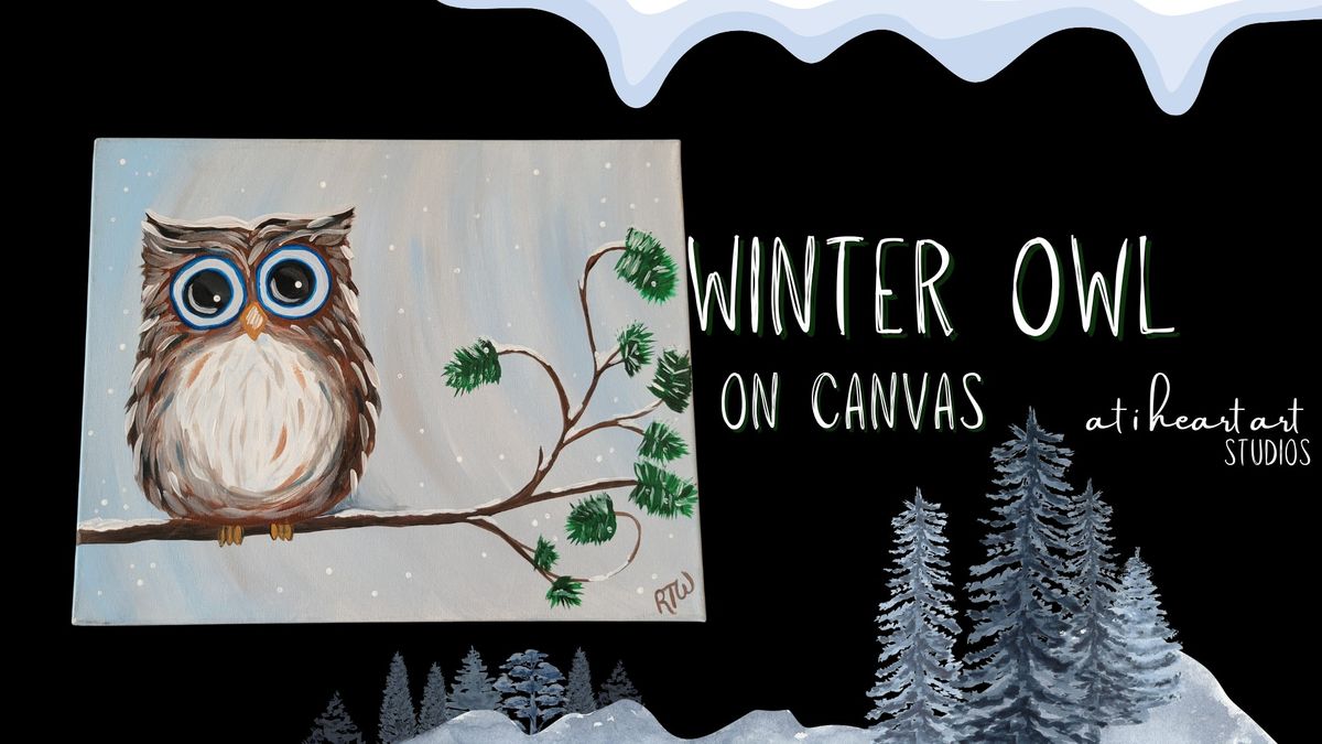 Winter Owl on Canvas