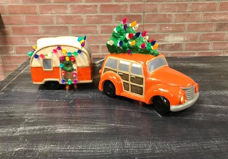 Ceramic Christmas Woody Wagon Workshop