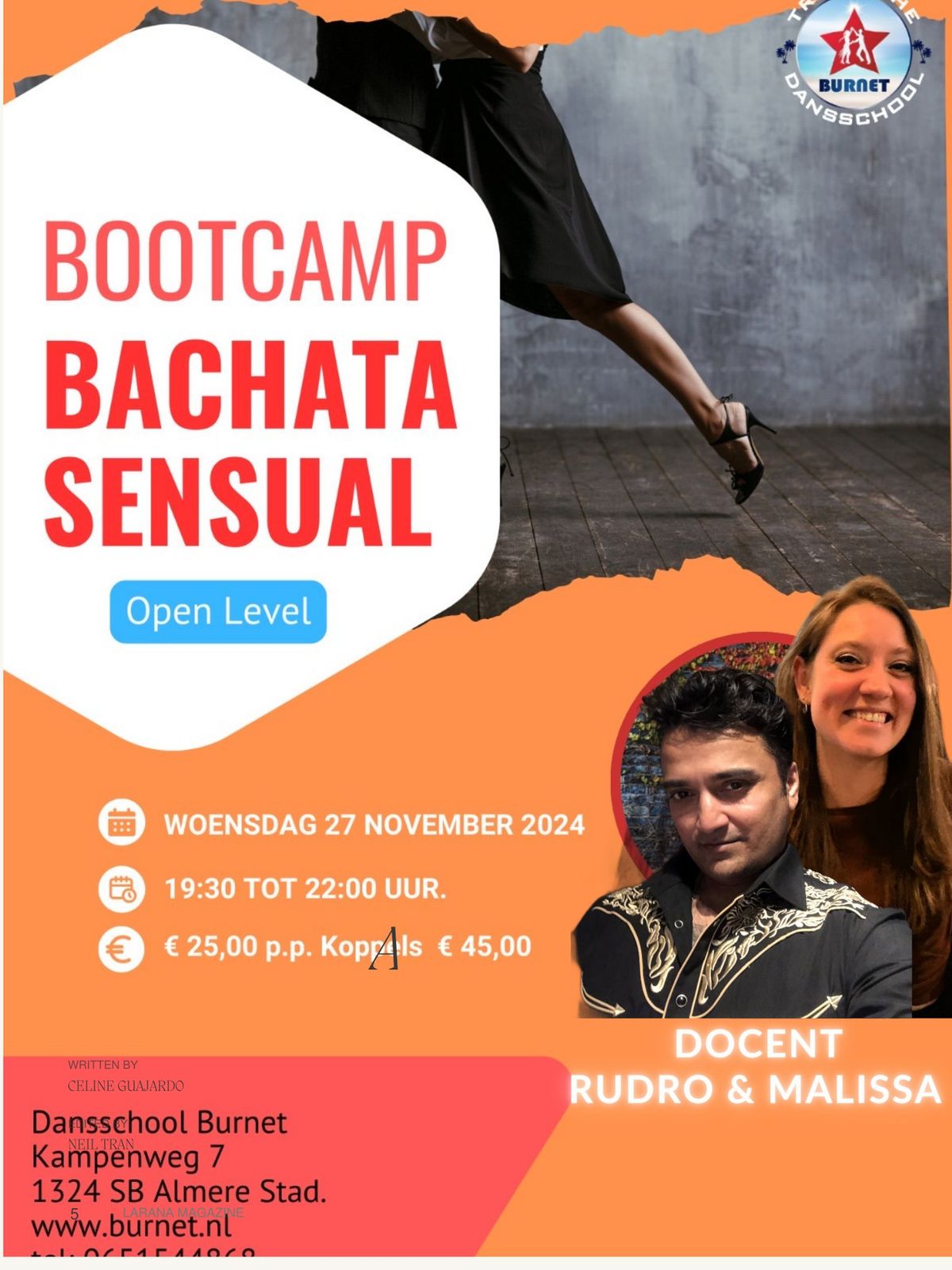 Bachata Sensual Fusion Bootcamp Almere by Burnet & Bailarico