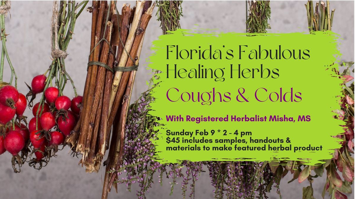 Florida's Fabulous Healing Herbs: Plants for Coughs & Colds February in Sarasota FL!