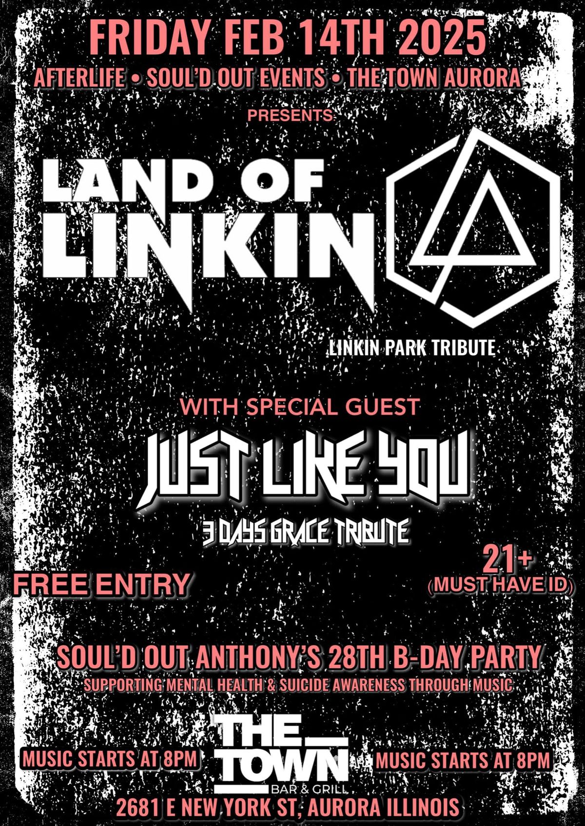 FREE CONCERT - LINKIN PARK & THREE DAYS GRACE TRIBUTE - The Town Bar and Grill Aurora