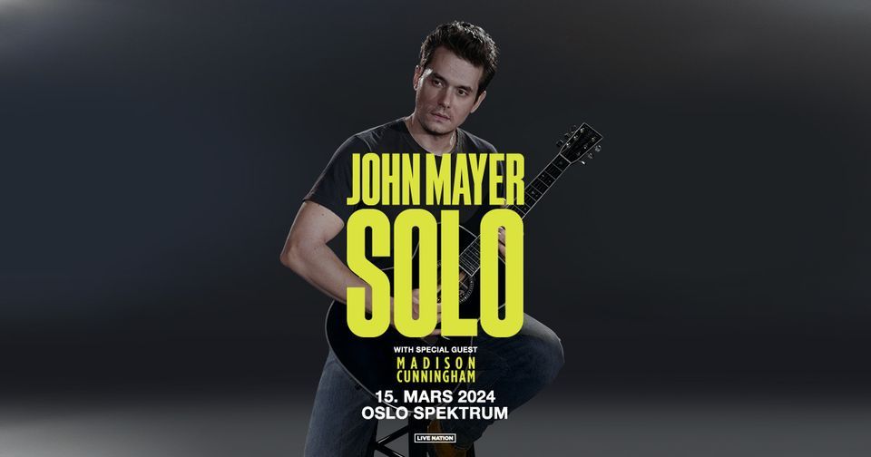 Utsolgt! John Mayer - SOLO \/ Oslo Spektrum \/ Pres. av Live Nation