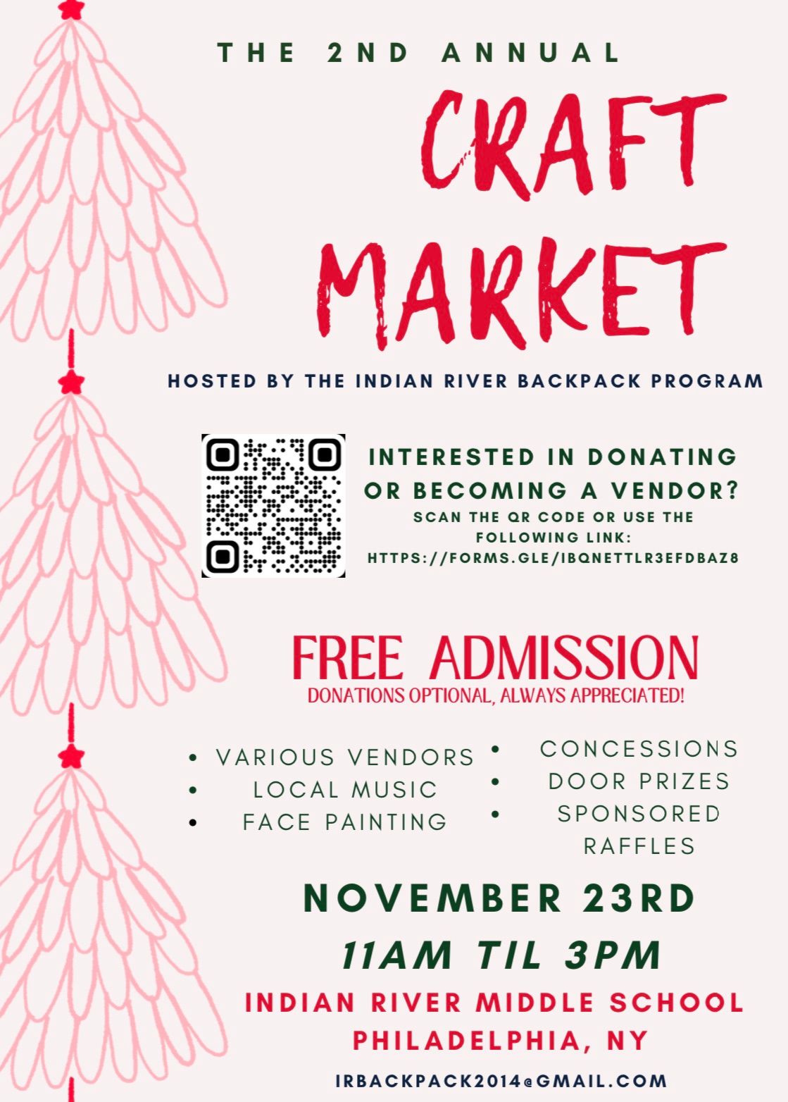 Second Annual IR Backpack Craft Market 