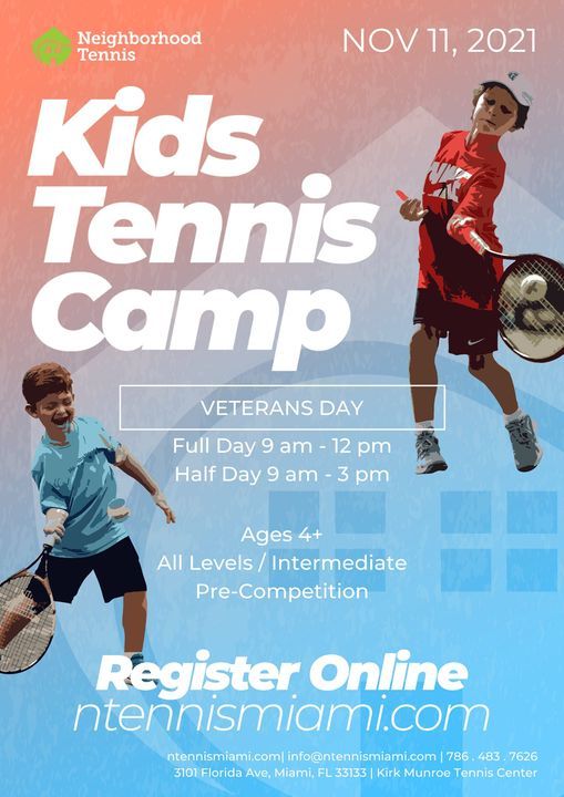 Kids Tennis Camp - Veterans Day (Coconut Grove)