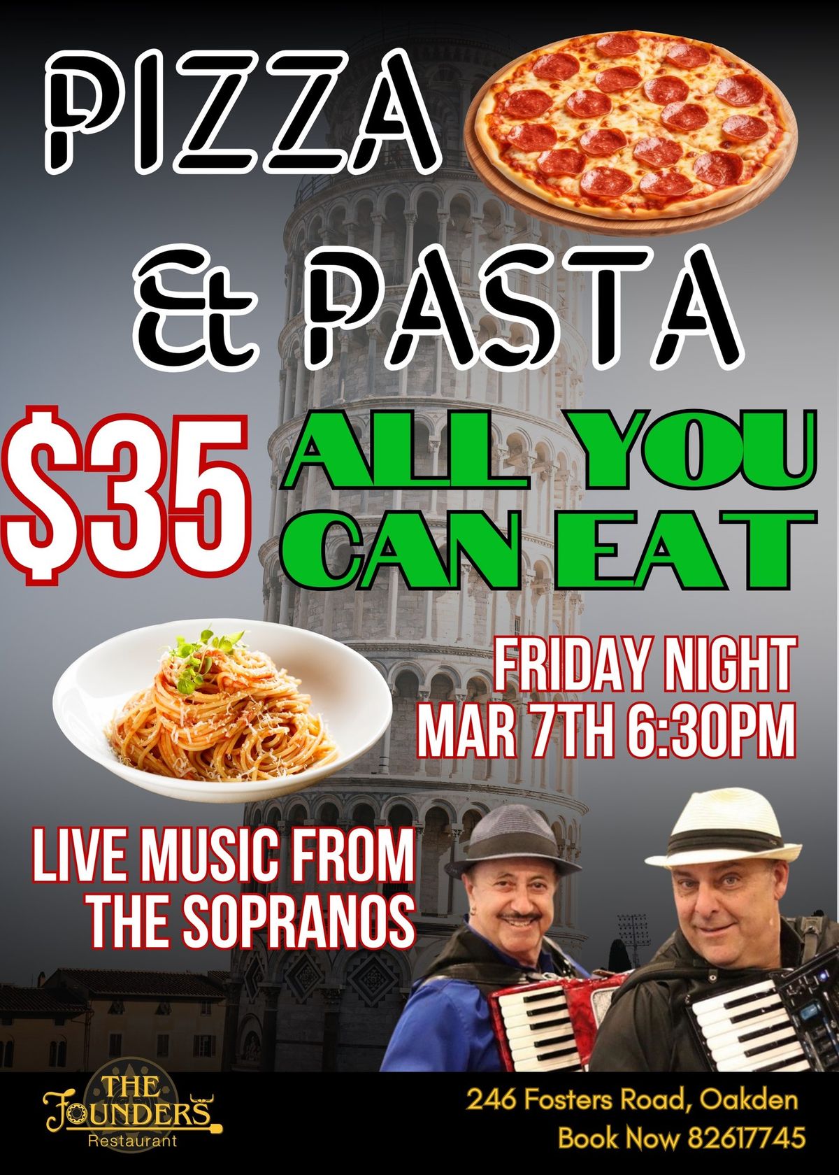 $35 ALL YOU CAN EAT!!! Pizza & Pasta