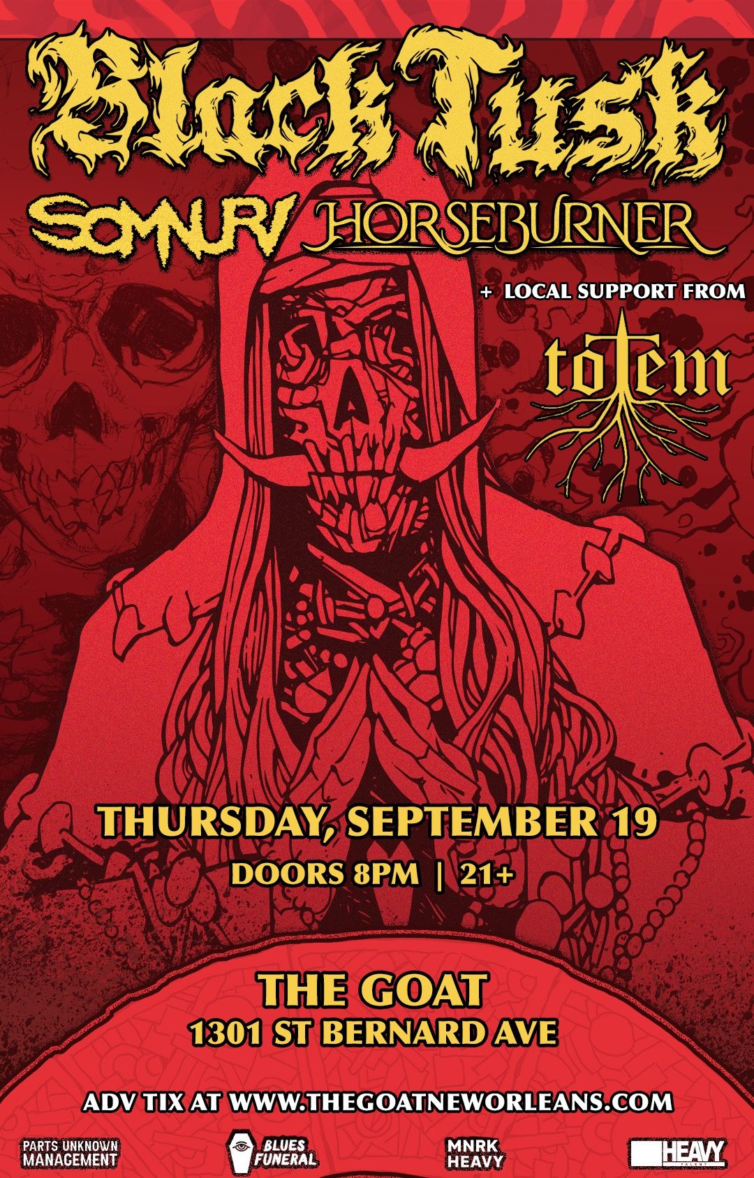 Attrition Presents: Black Tusk \/\/ Somnuri \/\/ Horseburner \/\/ Totem