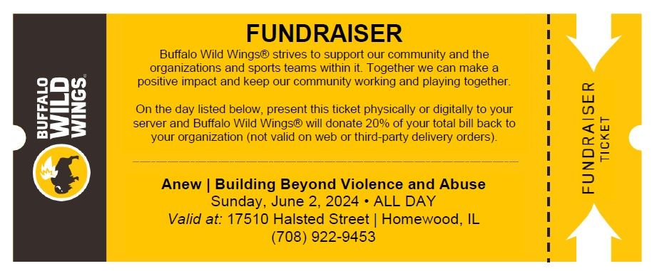 Buffalo Wild Wings Fundraiser for Anew