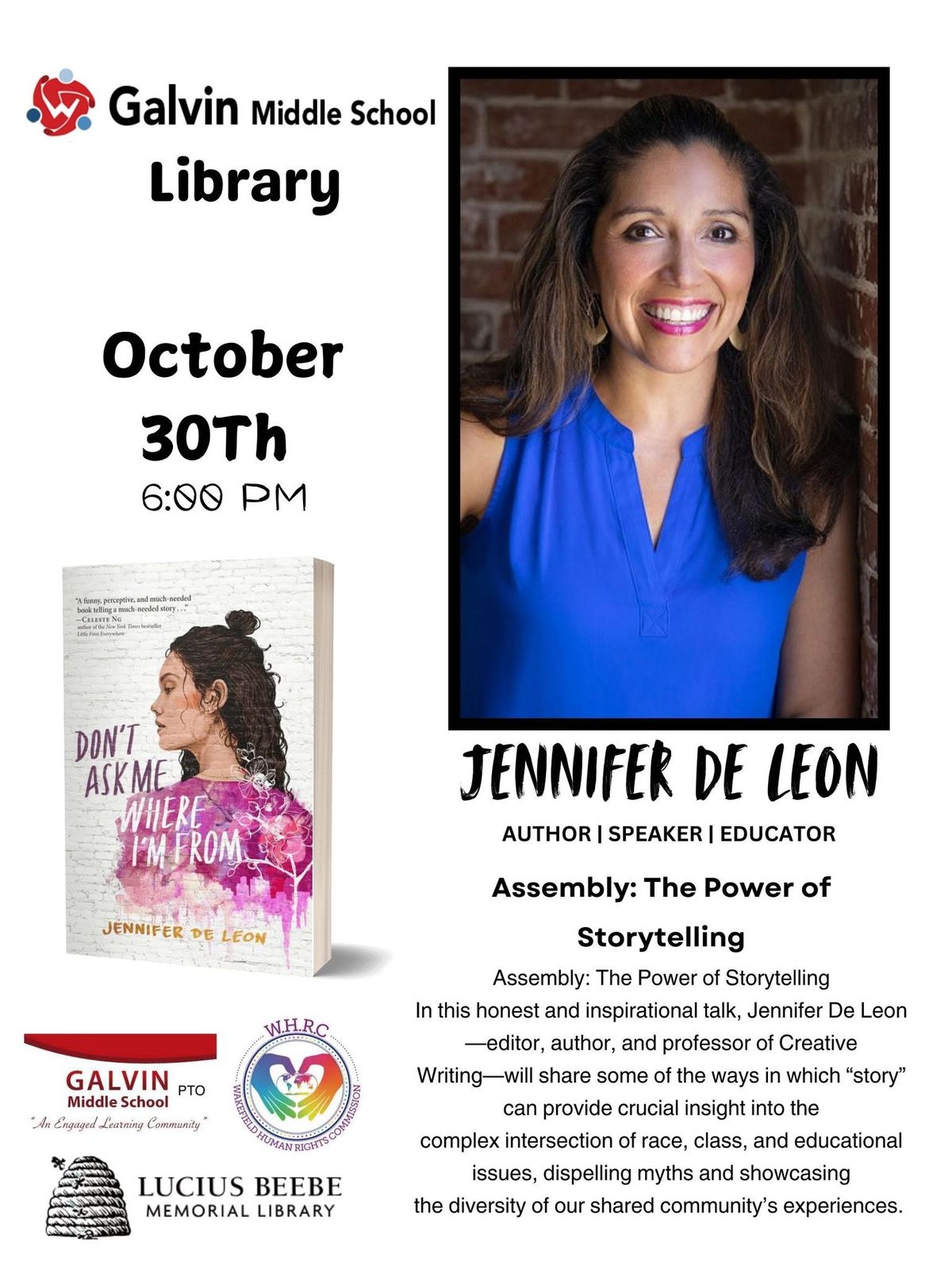 The Power of Storytelling - Jennifer De Leon - Hispanic Heritage Month Program