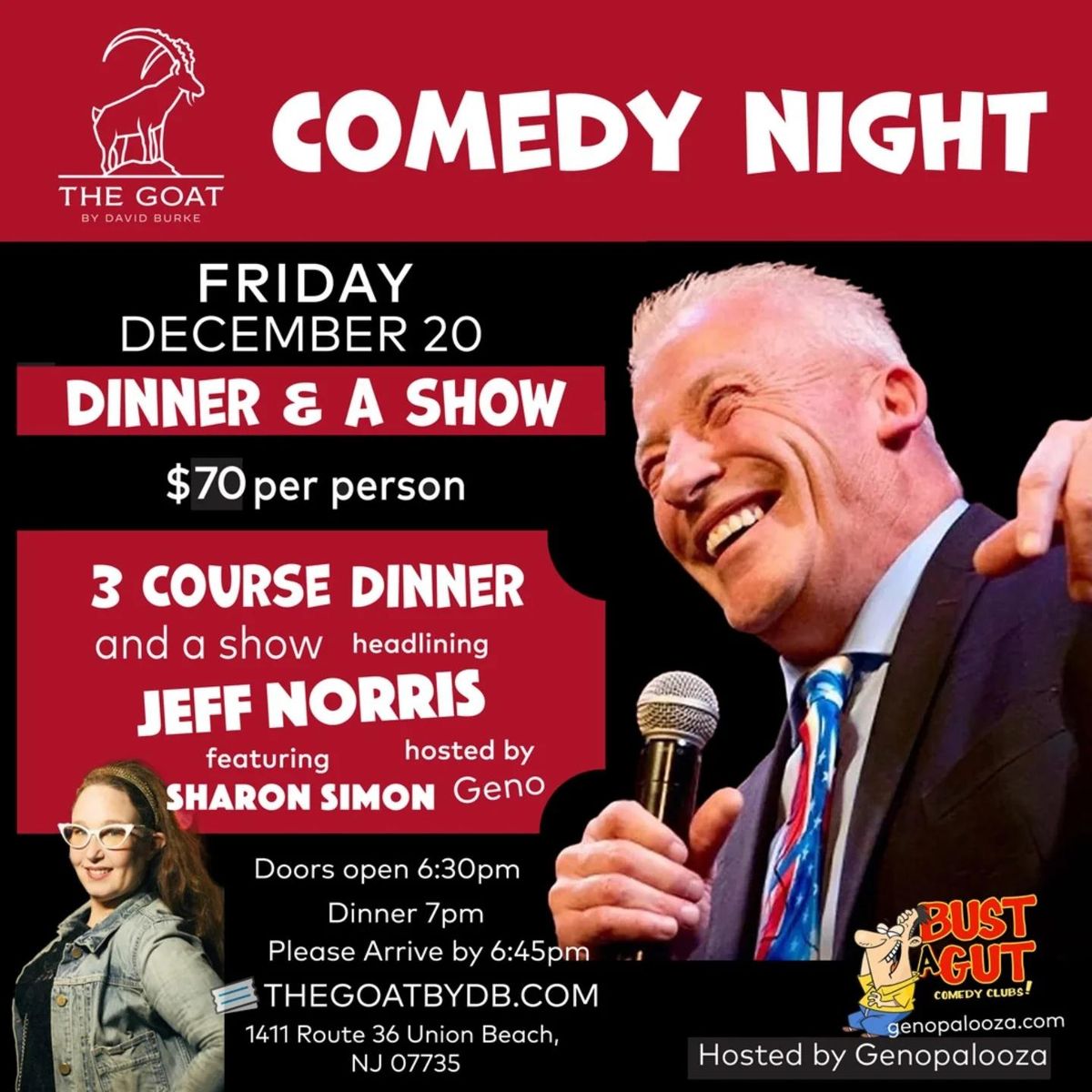 Fri 12\/20: Comedy Night - Dinner & a Show | Monmouth County, NJ