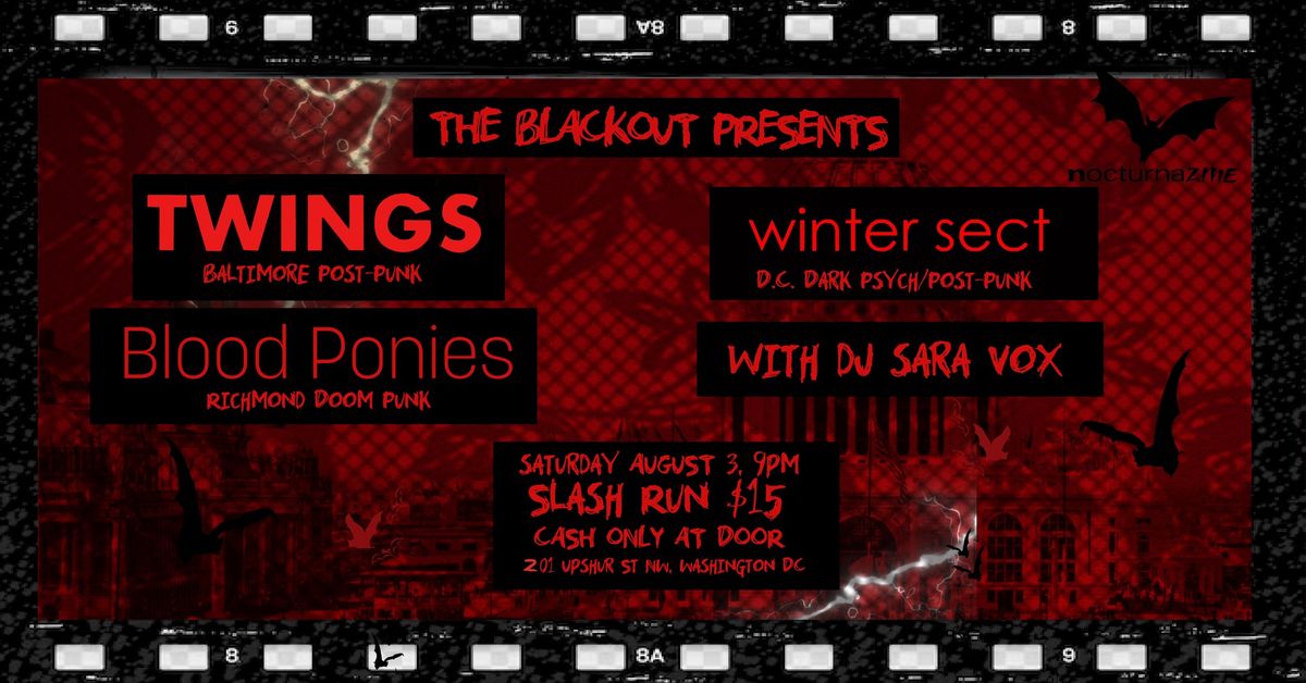 The Blackout and Nocturnazine present Blood Ponies, Twings and Winter Sect.