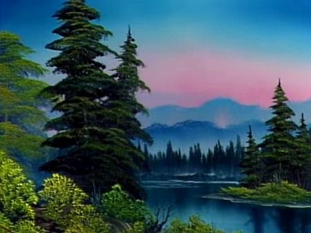 Bob Ross Painting in Aurora - Island in the Wilderness