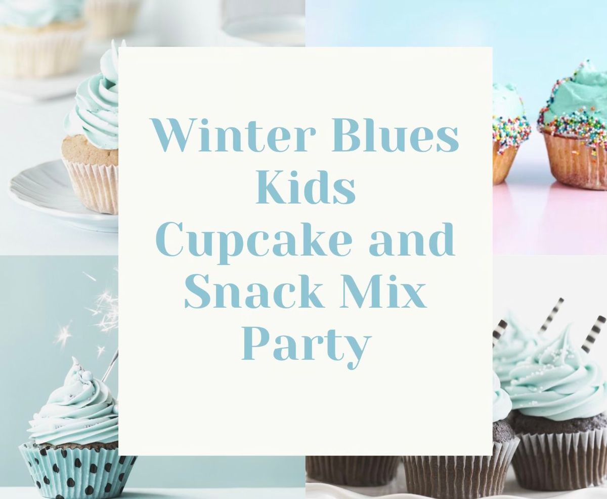 Winter Blues Kids Cupcake and Snack Mix Party