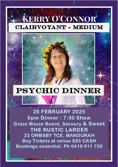 KERRY O'CONNOR CLAIRVOYANT MEDIUM PSYCHIC DINNER