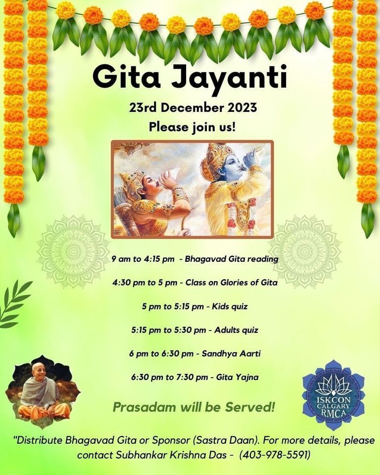 Gita Jayanti 2025, ISKCON Calgary, 23 December 2025