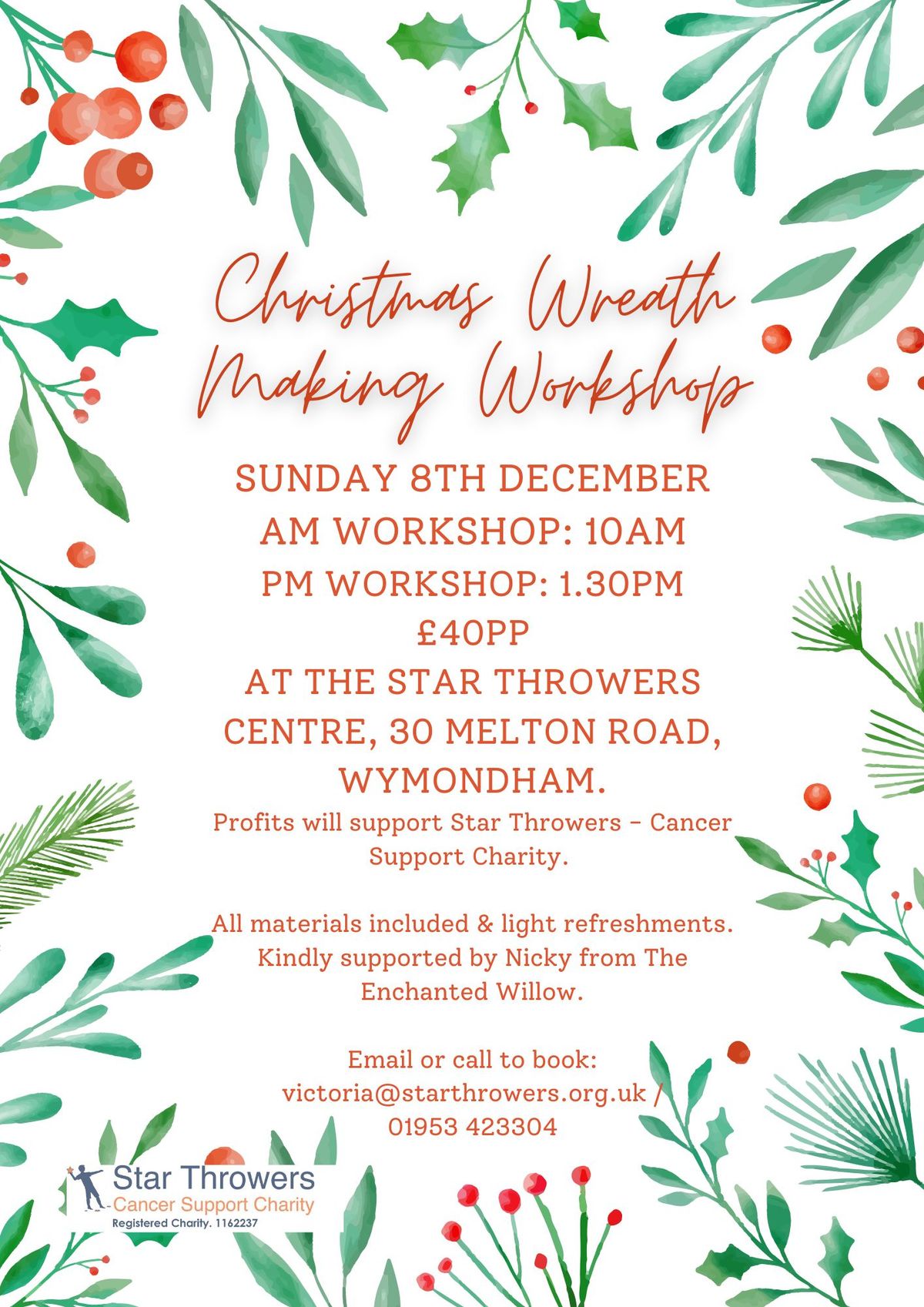 Charity Christmas Wreath Making Workshop 2024