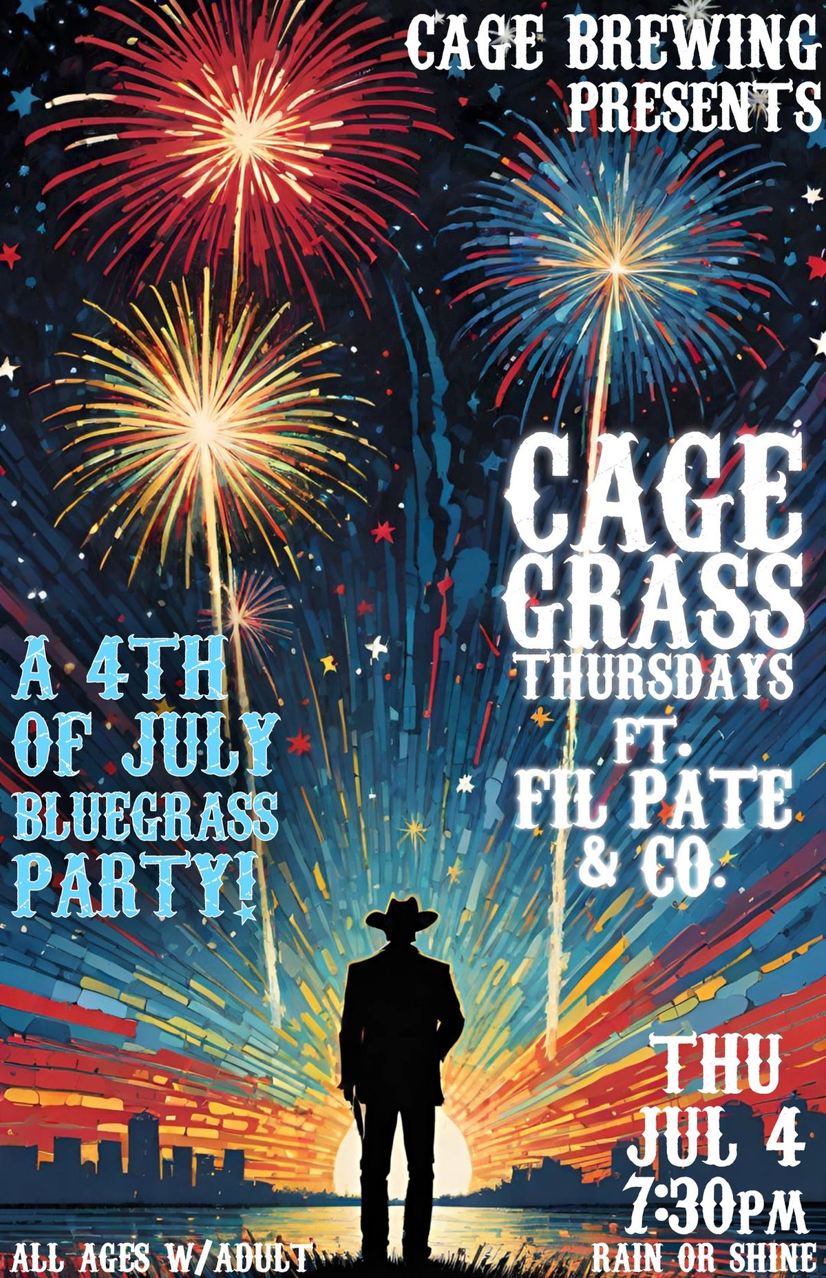 4th of July PARTY ft. Fil Pate & Co. | LIVE BLUEGRASS NIGHT | Cage Brewing, St. Pete, FL | FREE