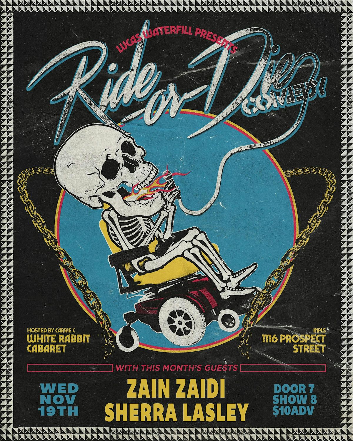 Lucas Waterfill presents Ride or Die Comedy w\/ ZAIN ZAIDI &  SHERRA LASLEY