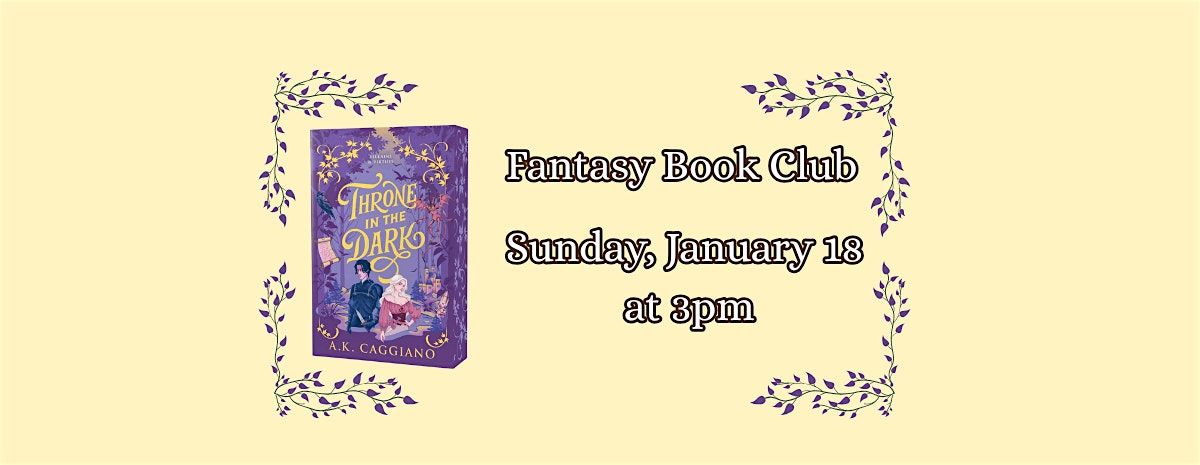 Fantasy Book Club \u2013 Throne in the Dark by AK Caggiano