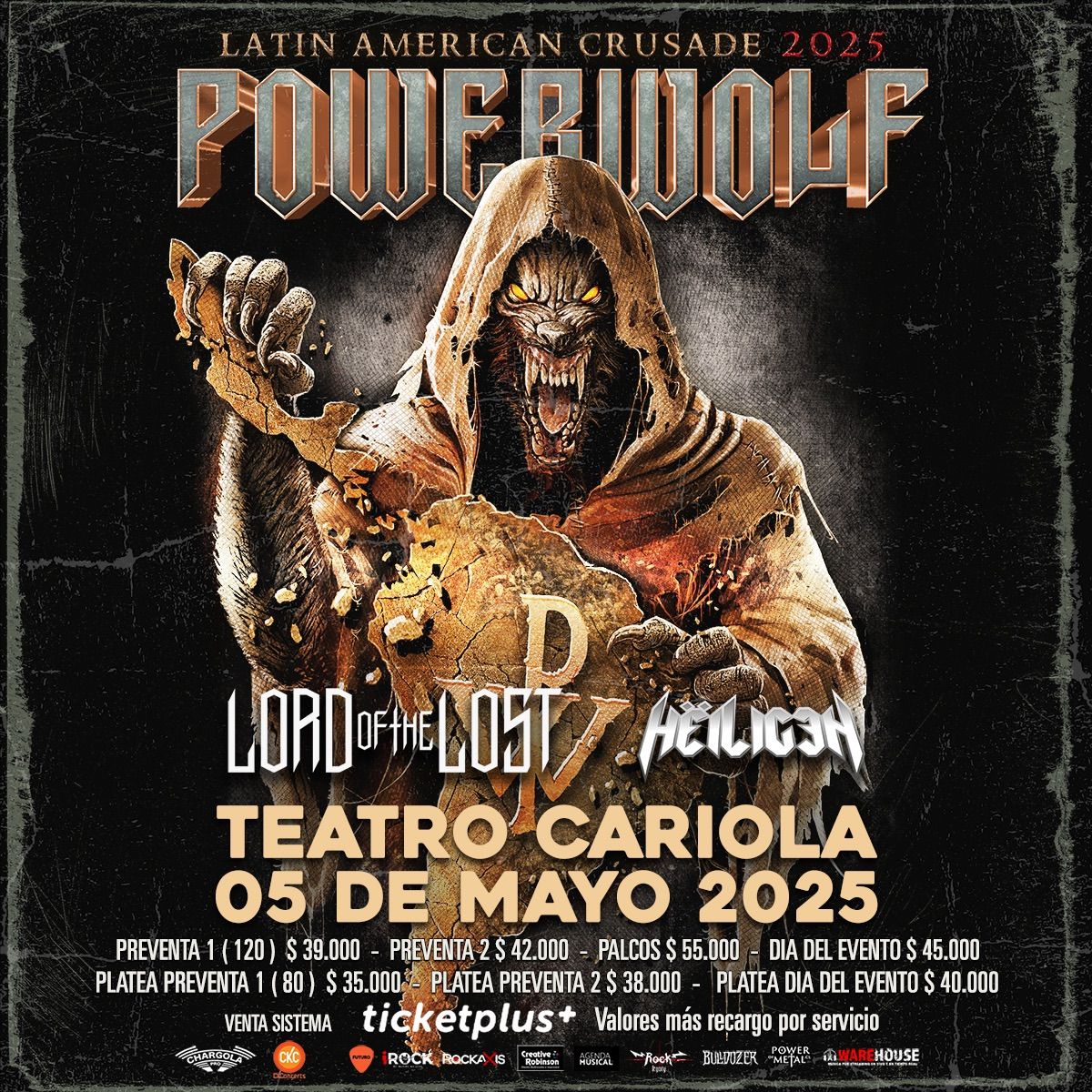 POWERWOLF - LORD OF THE LOST en Teatro Cariola