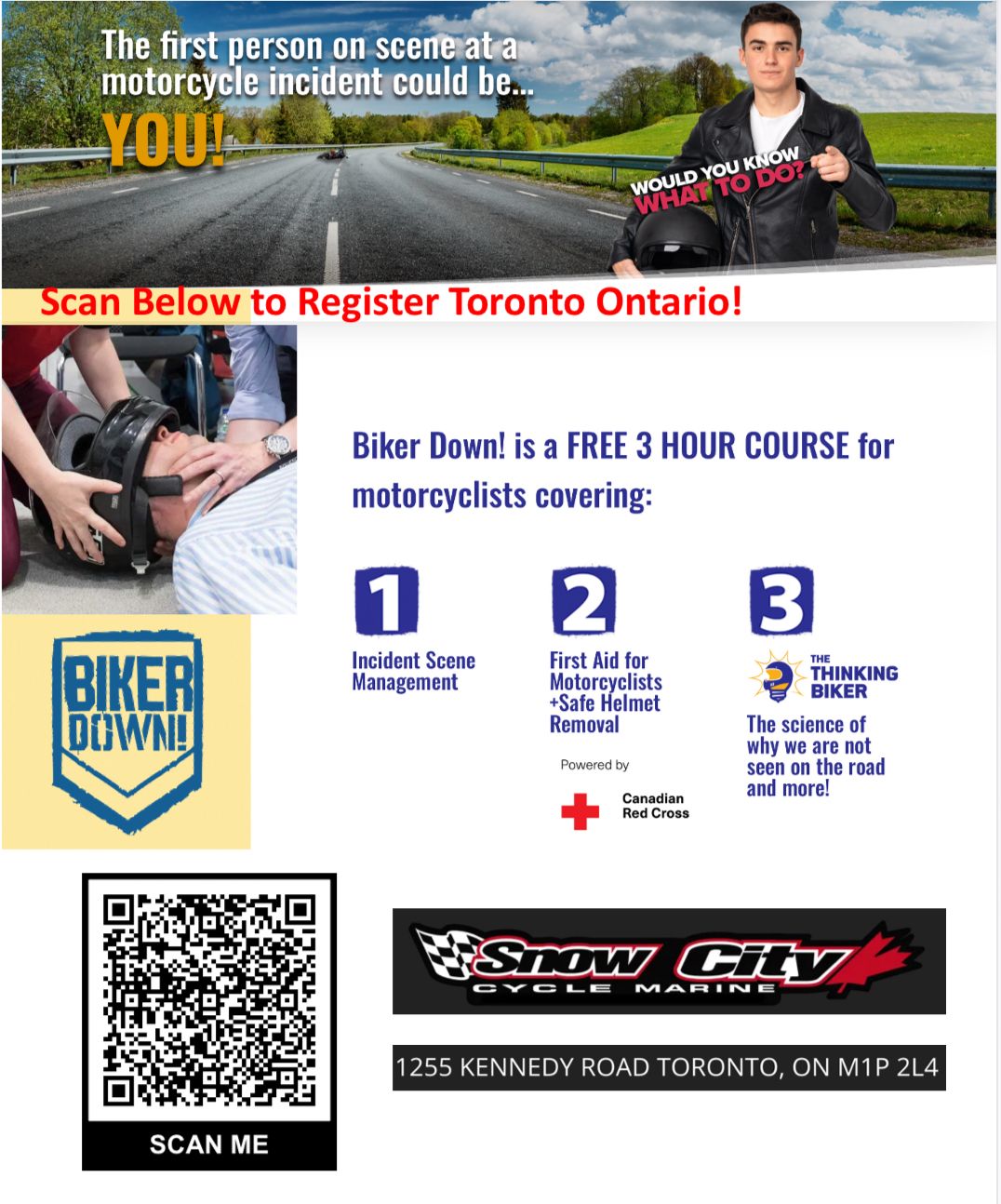 BIKER DOWN **FREE** 3 HOUR COURSE