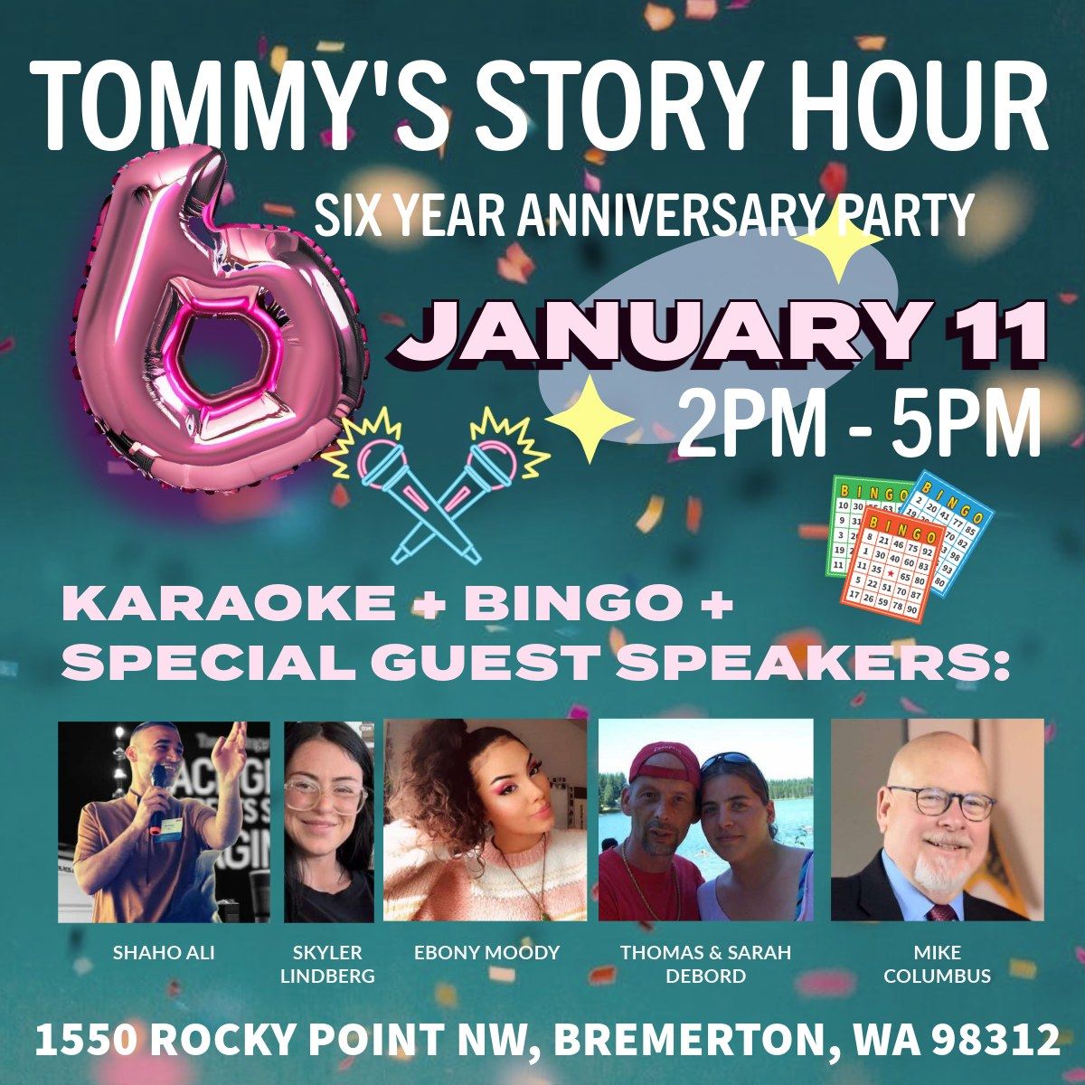 let's celebrate the six year anniversary  of Tommy's Story Hour event