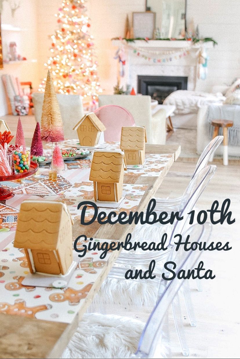 Gingerbread houses and Santa 