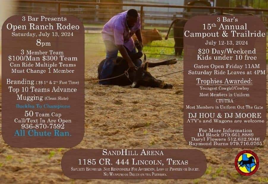 3 BAR 15th Annual Campout and Trailride 