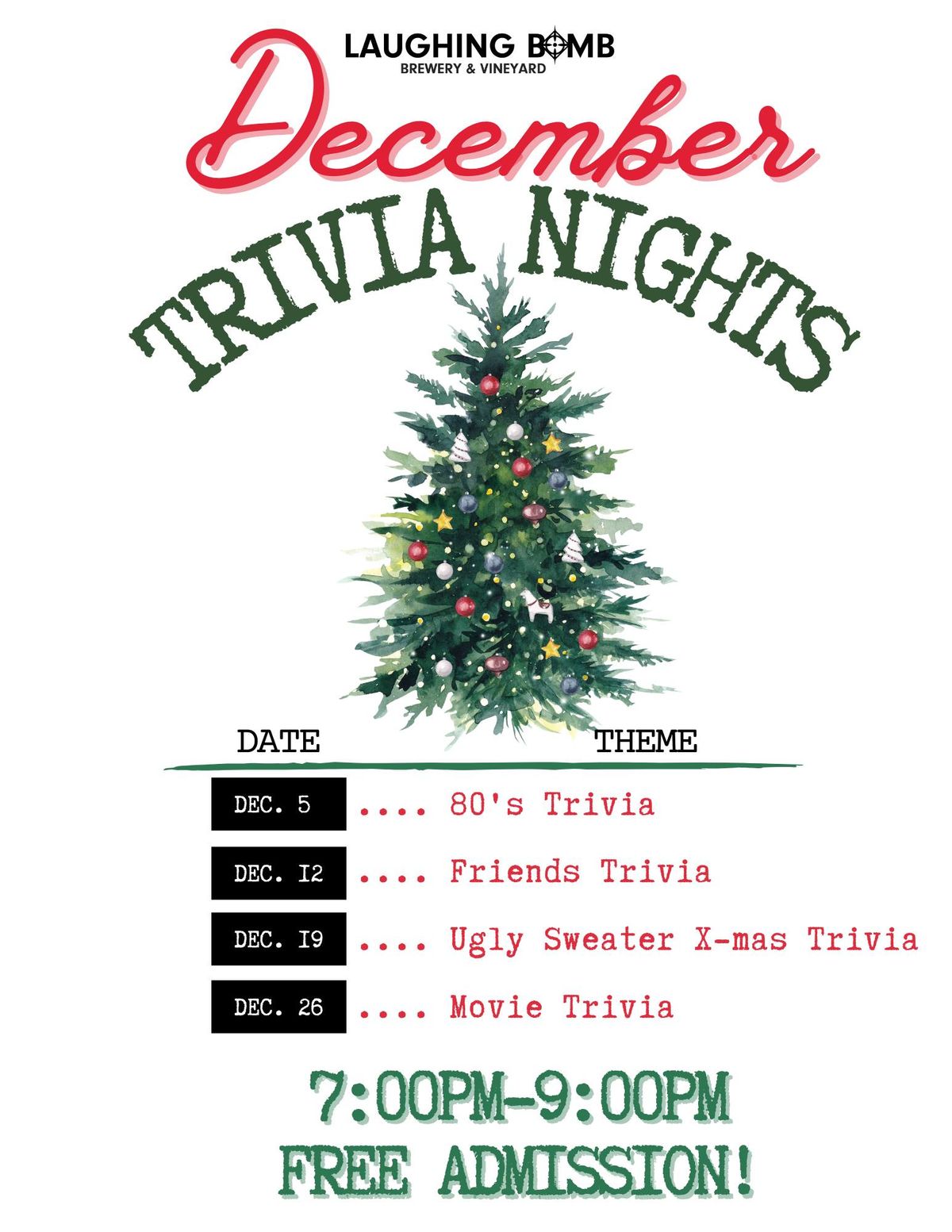 December Trivia Nights